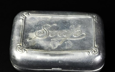 Antique Repousse Vanity Box Inscribed Soap