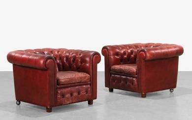 Arne Norell - Leather Club Chairs
