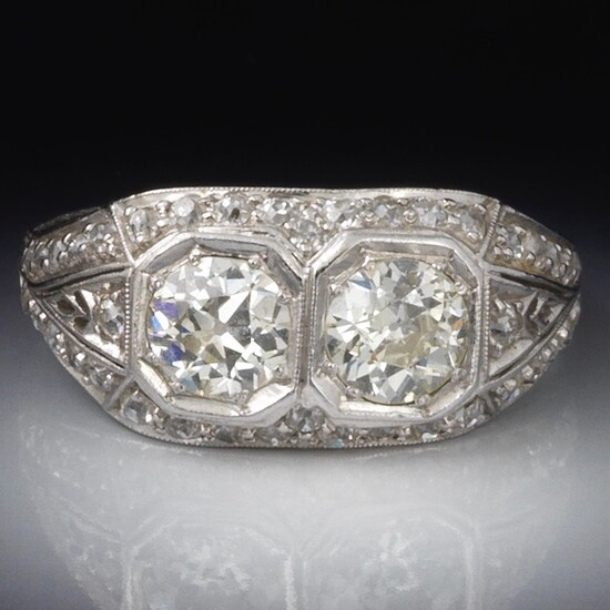Art Deco Double Diamond Ring