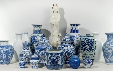 Asian Style Blue and White Porcelain Assortment