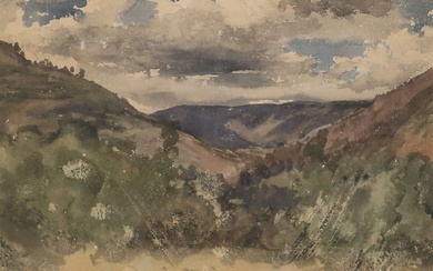 Attributed to John Marin Watercolor Landscape