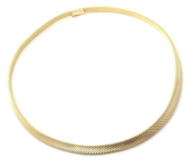 Authentic! Tiffany & Co 18k Yellow Gold Somerset Mesh Necklace