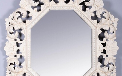 BAROQUE STYLE WHITE PAINTED MIRROR