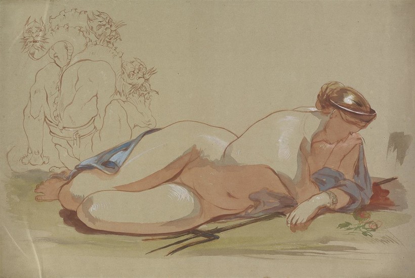 BRYAN EDWARD DUPPA (Irish, active in London, 1804-1866) Two drawings. Eurydice Protected by...