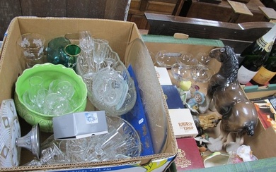 Babycham and Other Glasses, pottery jardiniere, horse, Lilli...