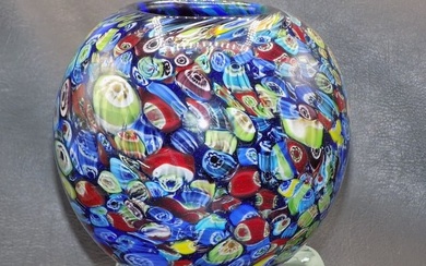 Beautiful Murano millefiori art glass vase