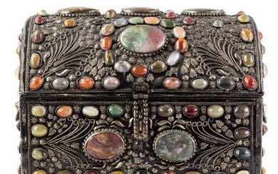 Bejeweled Moroccan Treasure Chest Wedding Box VTG