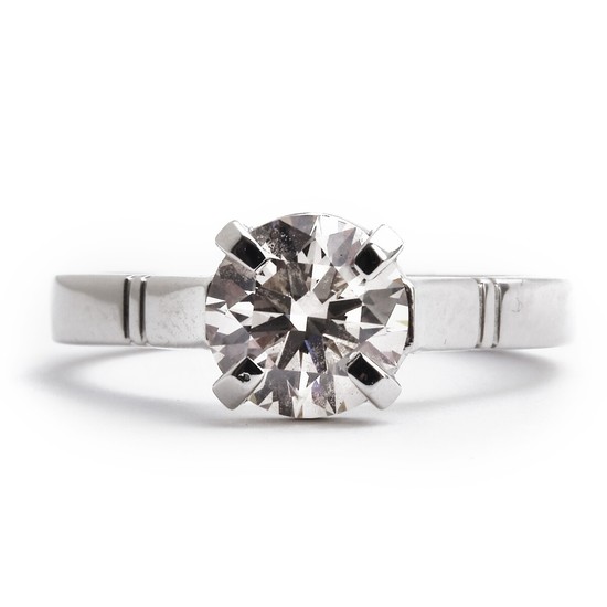 Bodil Binner: A diamond ring set with a brilliant-cut light brown diamond weighing app. 1.09 ct., mounted in platinum. Clarity VVS1. Triple exellent-cut. GIA