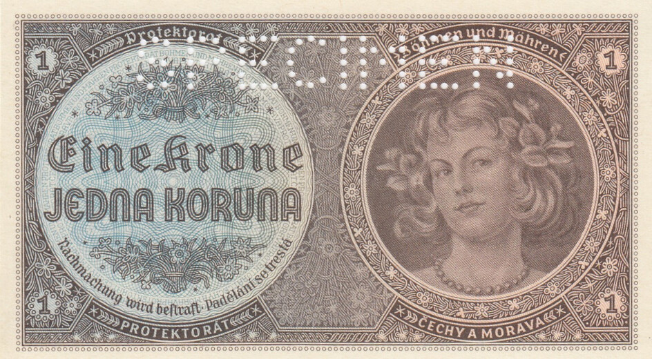 Bohemia & Moravia 1 Krone 1940 specimen