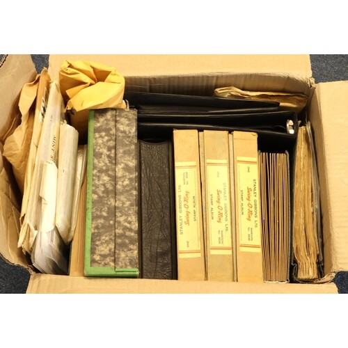 Box of material inc GB and World, in various albums / stockb...