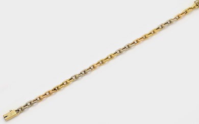 Bracelet ancre tricolore en or jaune, rose et blanc, serti en or 750. Bracelet à...