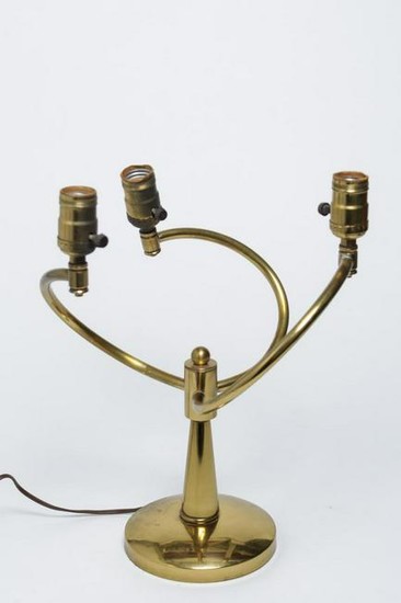Brass Aerodynamic 3-Arm Table Lamp