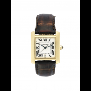 CARTIER TANK FRANCAISE Gent's 18K gold wristwatch 1990s Dial,...