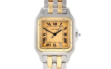 CARTIER - a Panthere bracelet watch. Stainless steel