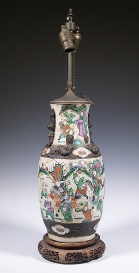 CHINESE PORCELAIN VASE WIRED AS A LAMP