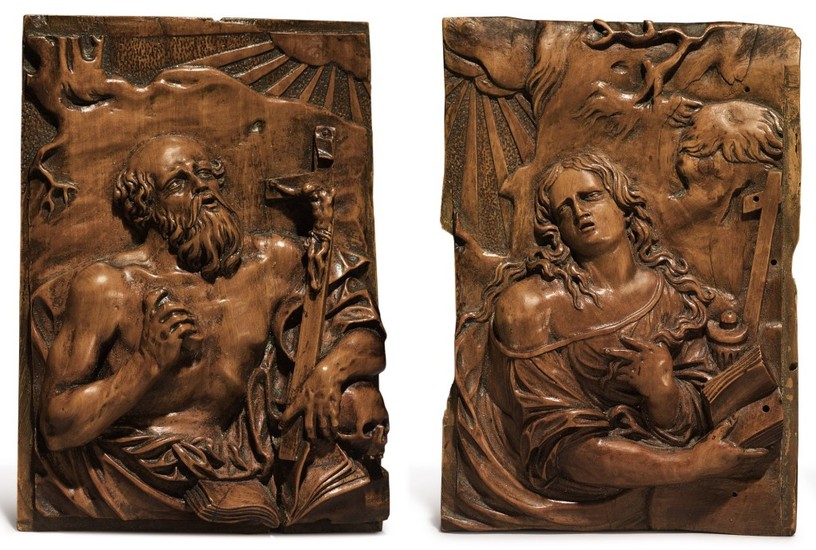 CIRCLE OF CHRISTOPH DANIEL SCHENK (CONSTANCE 1633 - 1691) GERMAN, LATE 17TH CENTURY | SAINT JEROME AND MARY MAGDALENE