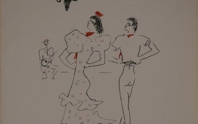 COCTEAU Jean « Danseurs de flamenco » lithographie...