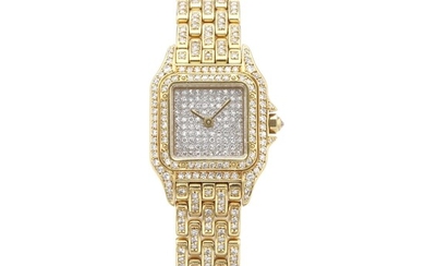 Cartier, Lady's gold and diamond wristwatch, 'Panthère'