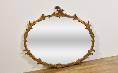 Carved Gold Oval Mirror