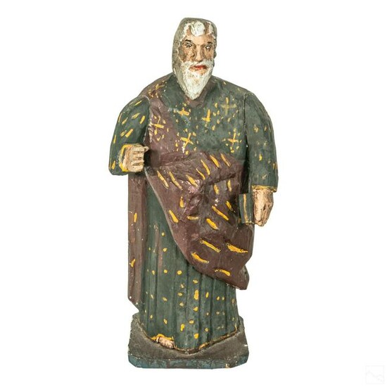 Carved Wood Figural Art Religious Santos Sculpture