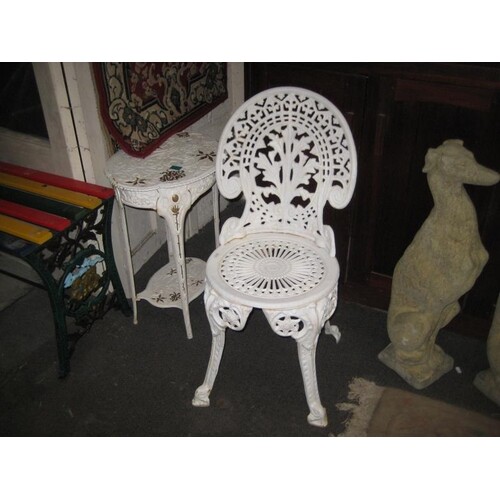 Cast Iron Garden Chair and a Cast Iron Garden Table