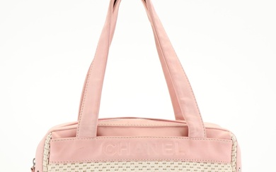 Chanel Crochet and Pink Leather Lax Shoulder Bag