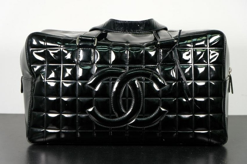 Chanel Quilted Patent Leather Box Bag