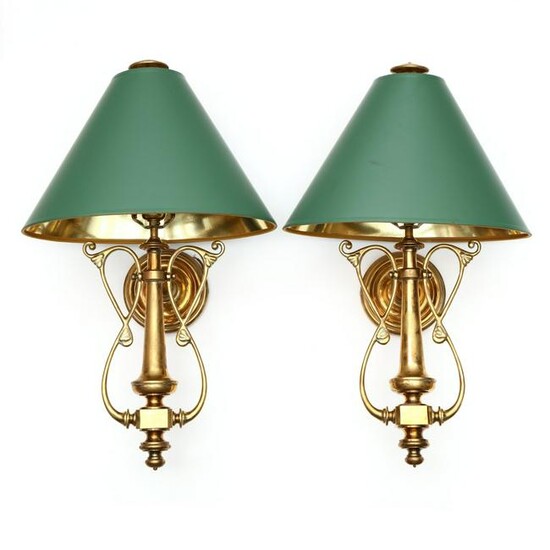 Chapman, Pair of Solid Brass Wall Sconces