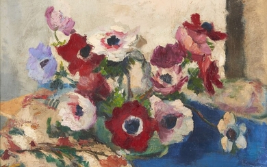 Charles KVAPIL (1884-1957) Bouquet d'anémones