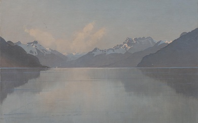 Charles PARISOD (1891-1943), "Vue du lac", huile