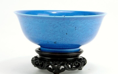 Chinese Blue Glazed Porcelain Bowl