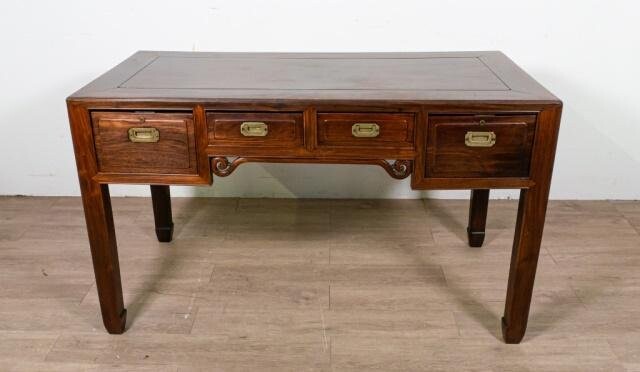 Chinese Chippendale Style Mahogany Desk
