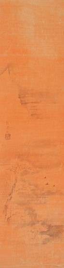 Chinese Hanging Scroll, Landscape, Woodblock Print FR3SHLM