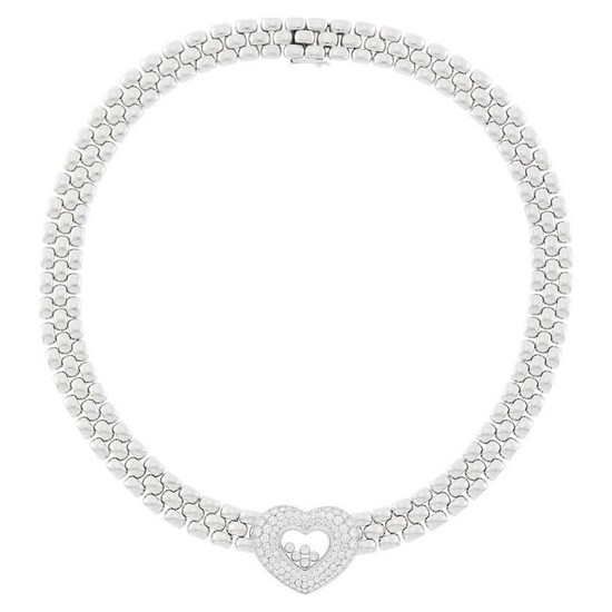 Chopard White Gold and Diamond 'Happy Diamond' Necklace