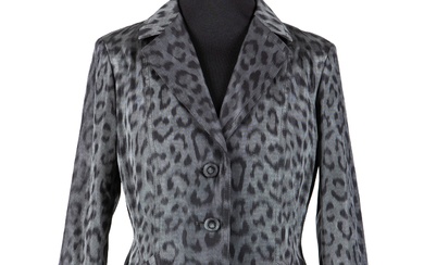 Christian Dior - Abbigliamento Jacket Printed animalier grey silk long sleeves jacket, french size 36, with dustbag