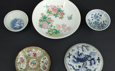 Collection of (5) Chinese Porcelain Objects.