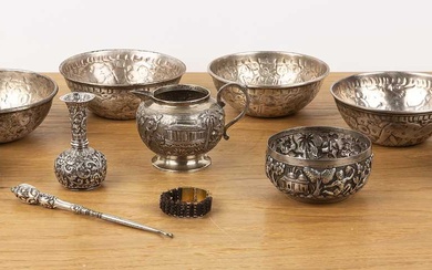 Collection of silver and metal ware Indian, late 19th/early 20th...