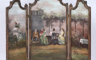 Continental Rococo-style Painted Room Screen