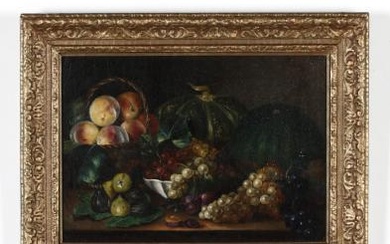 Continental School (19th century), A Still Life with Fruit on a Ledge
