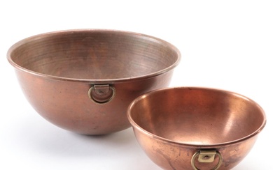 Copper Batter Bowls with Brass Rings