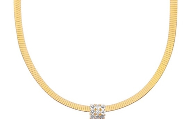 Cushion Cut Tanzanite White Diamond Pendant Omega Necklace...