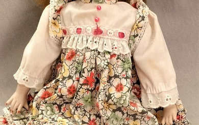DOLL WITH PORCELAIN HEAD, VINTAGE.