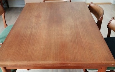 Danish furniture design: Rectangular teak dining table with extension. 1960s. L. 130/230 cm. W. 90 cm.