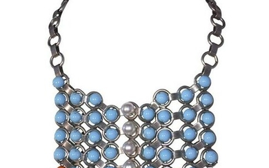 Dannijo Medine Turquoise Glass Drop Necklace