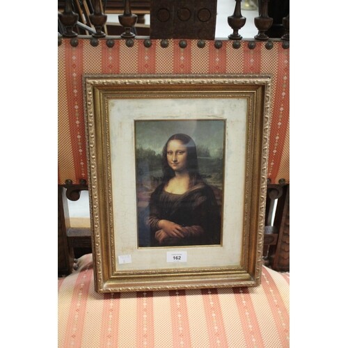 Decorative Mona Lisa framed print, Ex Antique print room Gal...