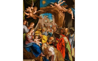 Denys Calvaert, genannt „Dionisio Fiammingo“, 1540 Antwerpen – 1619 Bologna, ANBETUNG DER KÖNIGE