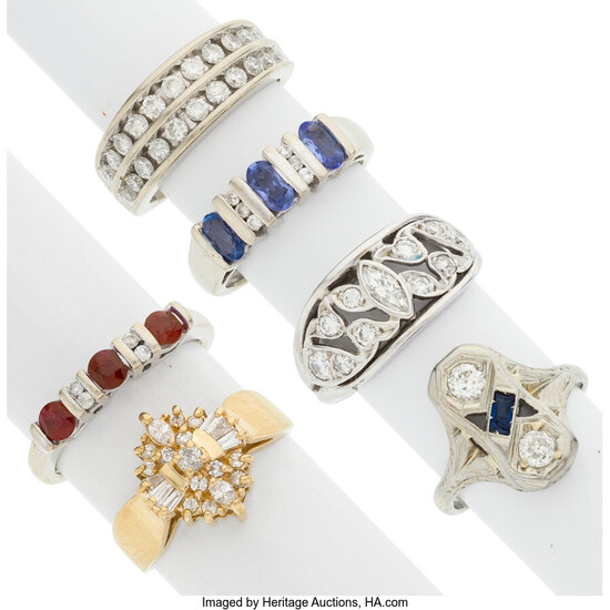 Diamond, Multi-Stone, Gold Rings Stones: European, full, marquise, oval,...