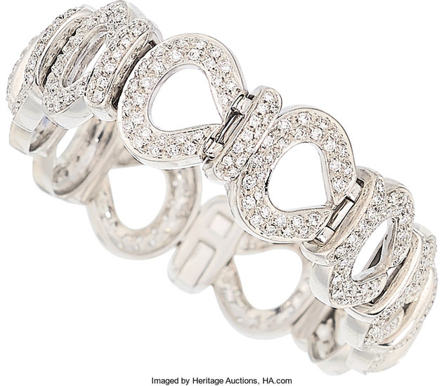 Diamond, White Gold Bracelet The bracelet features full-cut diamonds...