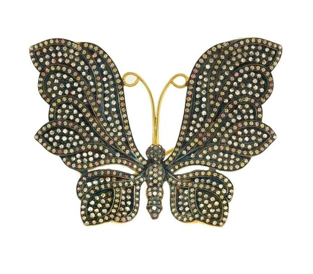 Diamond and Sapphire "Butterfly" Pendant/Brooch