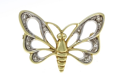 Diamond brooch butterfly GG/W